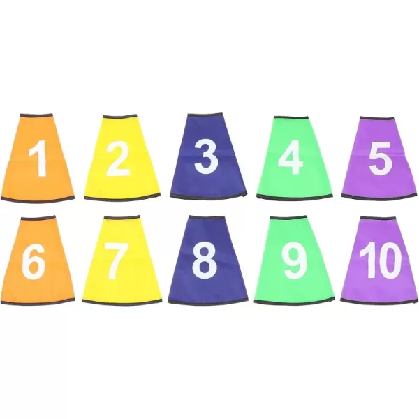 Toyvian Numbered Cone Cover 110 Number 10Pcs Soccer Cone Collar Traffic Cones Training Marker Cones Number Cover for Soccer Basketball Football Outdoor Game