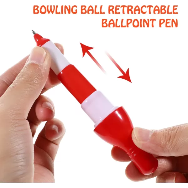 15 Pcs Bowling Ballpoint Pen Bowling Toy Cute Cartoon Pen Retractable Bowling Ballpoint Mini Pen Kawaii Cool Pens Set Stationery Gel Ink Office Writing Pens for Party