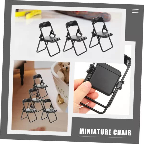 20pcs Foldable Chair Miniature Furniture Dollhouse Ornaments Phone Holders Desk Stand Doll House Decor Scale Model Accessories