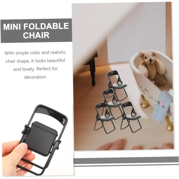 20pcs Foldable Chair Miniature Furniture Dollhouse Ornaments Phone Holders Desk Stand Doll House Decor Scale Model Accessories