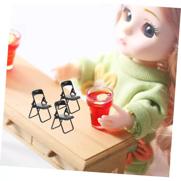 20pcs Foldable Chair Miniature Furniture Dollhouse Ornaments Phone Holders Desk Stand Doll House Decor Scale Model Accessories