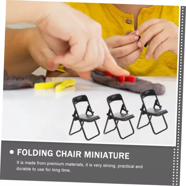 20pcs Foldable Chair Miniature Furniture Dollhouse Ornaments Phone Holders Desk Stand Doll House Decor Scale Model Accessories