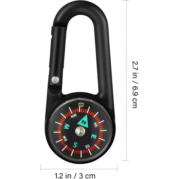 24 Pieces Carabiner Compass Keychain Bulk Carabiner Belt Clips Map Project Prizes Toys for Hiking Camping Theme Party Favors