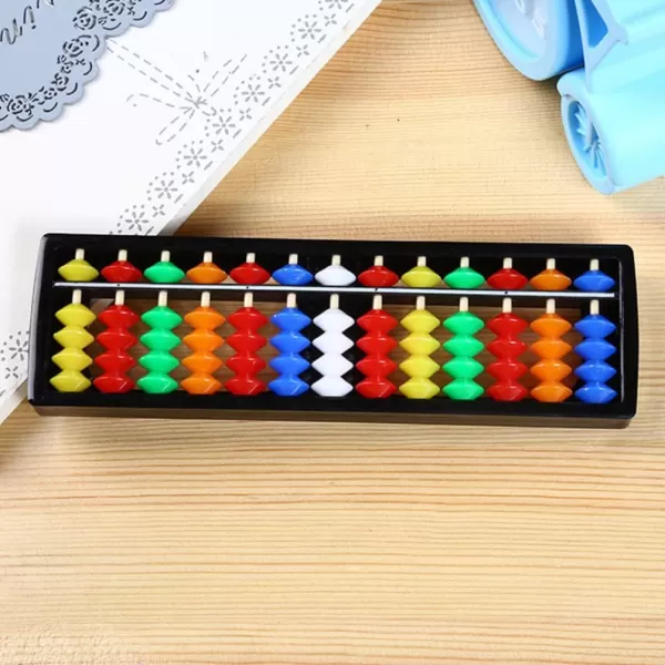 2pcs 13 Digits Rod Abacus Plastic Abacus Toy Calculating Tool Math Teaching for  Assorted Color 