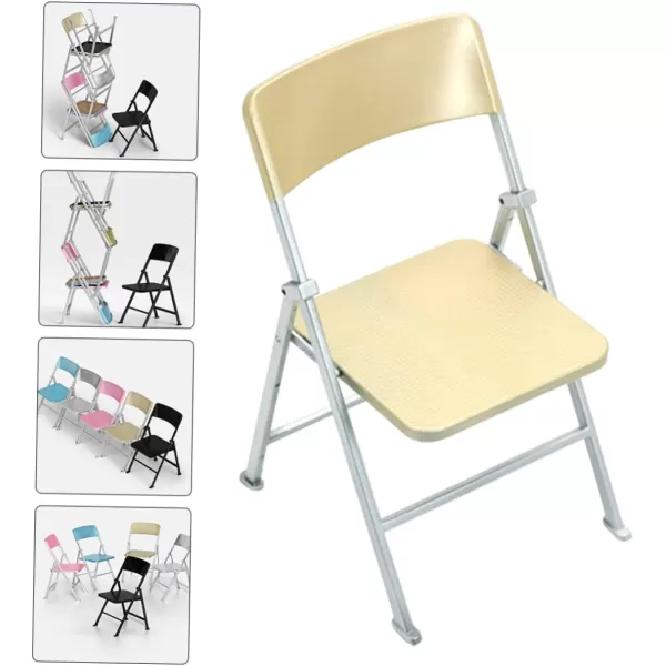 3PCS Dollhouse Folding Chair Miniature Furniture Creative Folding Chair Shape Mobile Phone Holder Cute Phone Stand 112 Scale Adjustable Chair Dollhouse Accessories