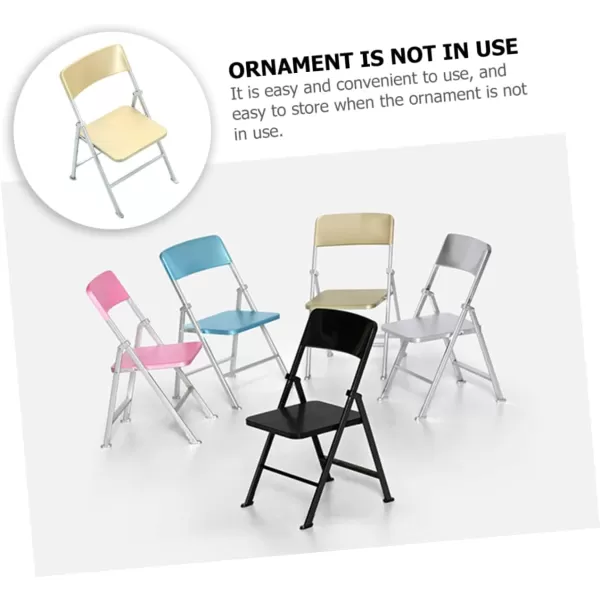 3PCS Dollhouse Folding Chair Miniature Furniture Creative Folding Chair Shape Mobile Phone Holder Cute Phone Stand 112 Scale Adjustable Chair Dollhouse Accessories