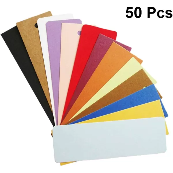 50pcs Kraft Paper Blank Cardstock Bookmarks for DIY Craft Tags Hand Drawing