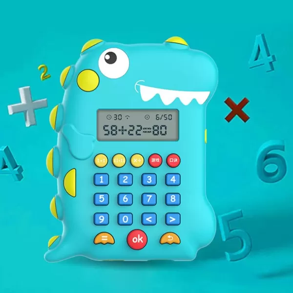 Calculator Dinosaur Shaped Calculators Cartoon Math Games Intelligent Learning Calculators Pocket Office Desktop Calculator Early Education Machines SkyBlueSkyblue