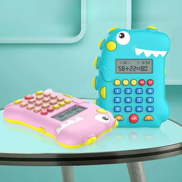 Calculator Dinosaur Shaped Calculators Cartoon Math Games Intelligent Learning Calculators Pocket Office Desktop Calculator Early Education Machines SkyBlueSkyblue