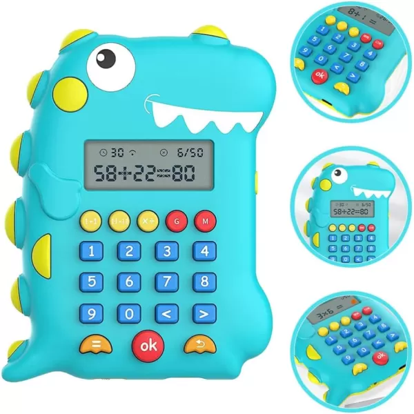 Calculator Dinosaur Shaped Calculators Cartoon Math Games Intelligent Learning Calculators Pocket Office Desktop Calculator Early Education Machines SkyBlueSkyblue