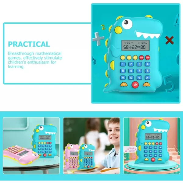 Calculator Dinosaur Shaped Calculators Cartoon Math Games Intelligent Learning Calculators Pocket Office Desktop Calculator Early Education Machines SkyBlueSkyblue