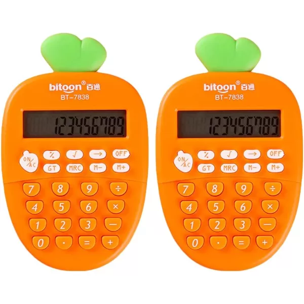 Desktop Calculator 12 Digit Kawaii Mini Calculator Cute Carrot Portable Small Basic Students Calculators for Home Office Supplies