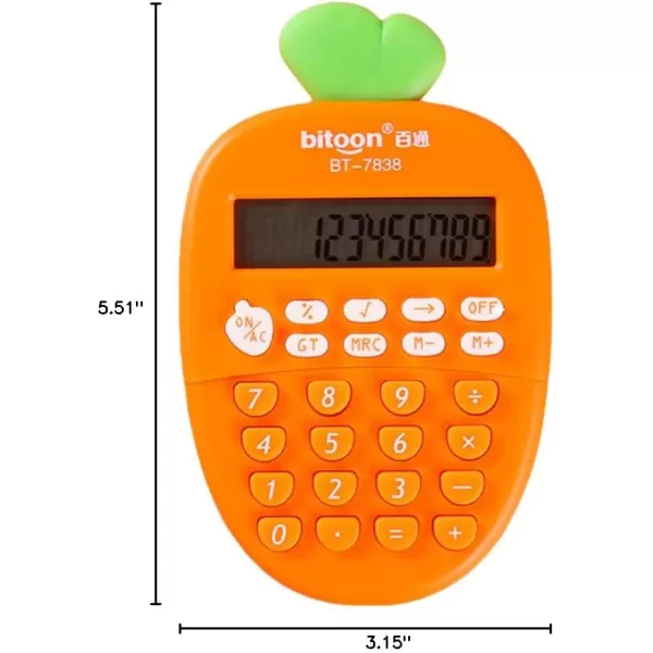 Desktop Calculator 12 Digit Kawaii Mini Calculator Cute Carrot Portable Small Basic Students Calculators for Home Office Supplies