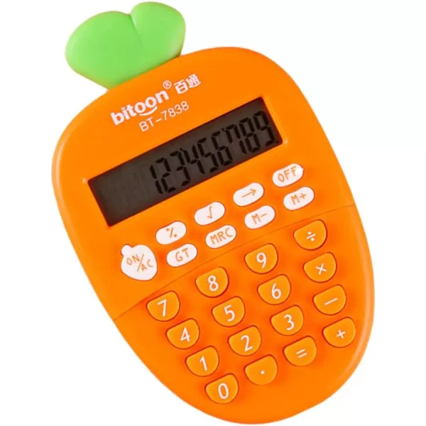 Desktop Calculator 12 Digit Kawaii Mini Calculator Cute Carrot Portable Small Basic Students Calculators for Home Office Supplies