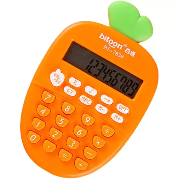 Desktop Calculator 12 Digit Kawaii Mini Calculator Cute Carrot Portable Small Basic Students Calculators for Home Office Supplies