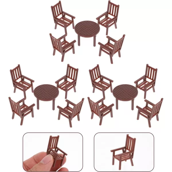 Toyvian 3 Sets Dollhouse Miniature Furniture Mini House Table and Chair Models Set 1 30 Plastic Furniture Toy for DIY Fairy Garden Dollhouse Decoration Pretend Toys2X2X14CM