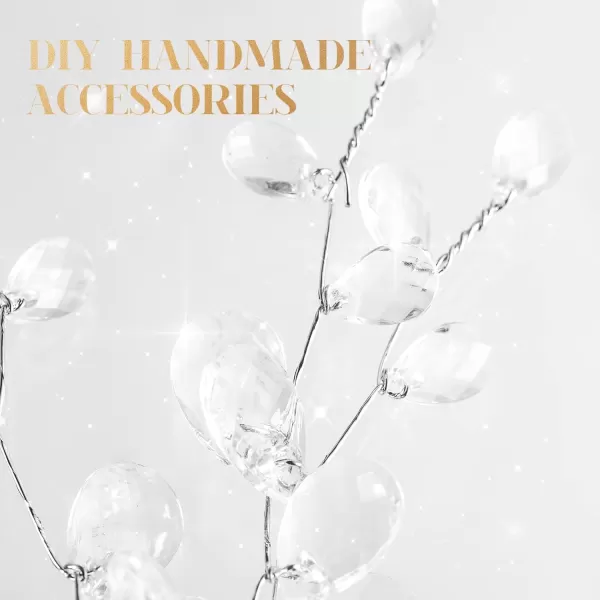 Toyvian 50 Stems Crystal Branches Acrylic Bead Drops Flowers Branches Acrylic Beaded String Picks Crystal Bouquet Filler Acrylic Flowers Crystal Floral Picks for Wedding DIY Crafts