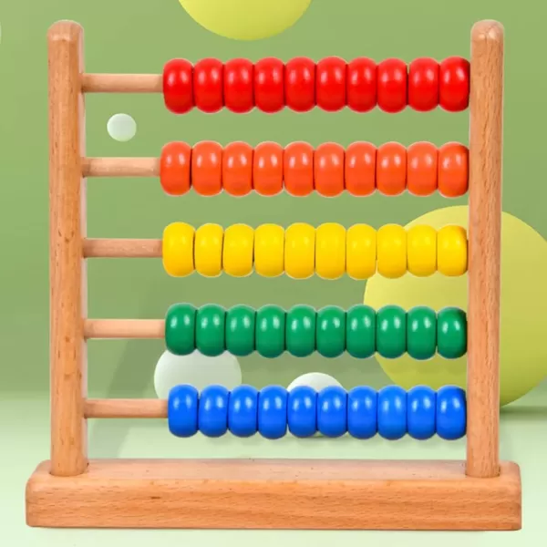 Toyvian Abacus Colorful Bead Wood Classic Abacus Counting Tool Portable Numbers Math Calculating Tool for Home Classroom School