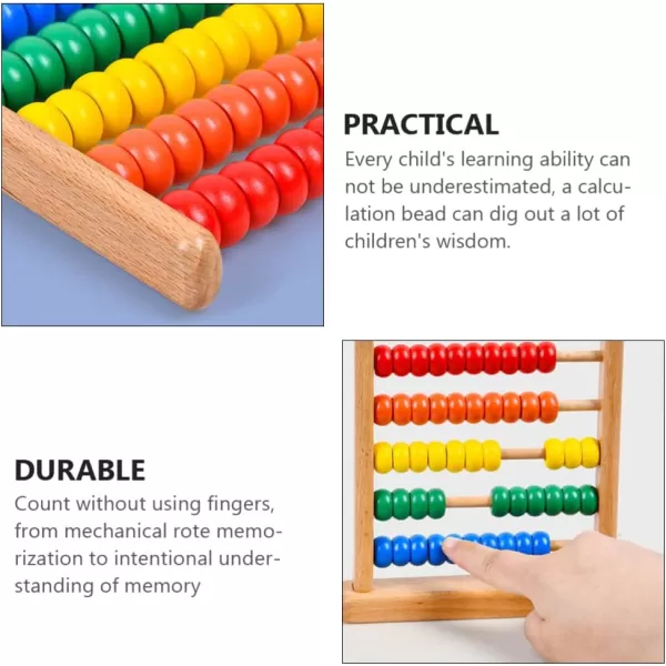 Toyvian Abacus Colorful Bead Wood Classic Abacus Counting Tool Portable Numbers Math Calculating Tool for Home Classroom School