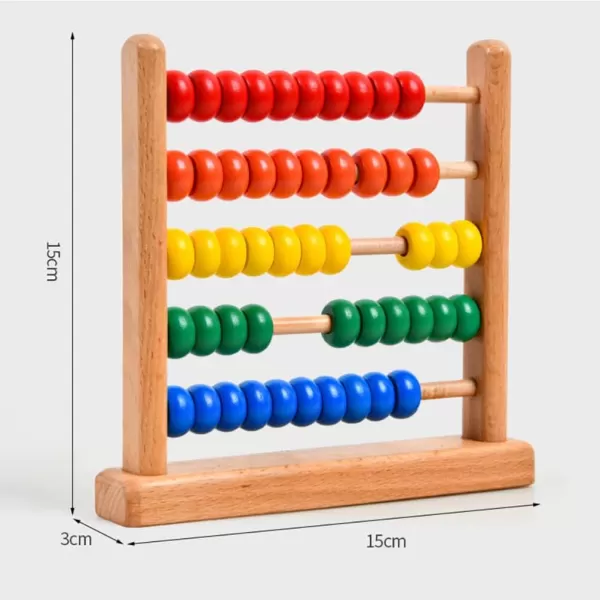 Toyvian Abacus Colorful Bead Wood Classic Abacus Counting Tool Portable Numbers Math Calculating Tool for Home Classroom School