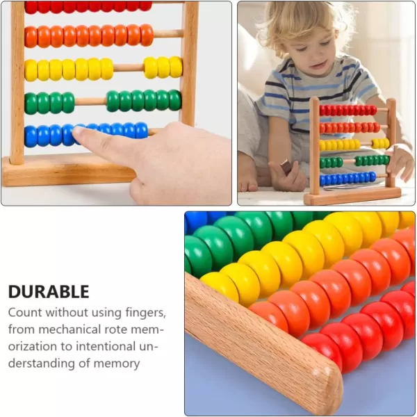 Toyvian Abacus Colorful Bead Wood Classic Abacus Counting Tool Portable Numbers Math Calculating Tool for Home Classroom School