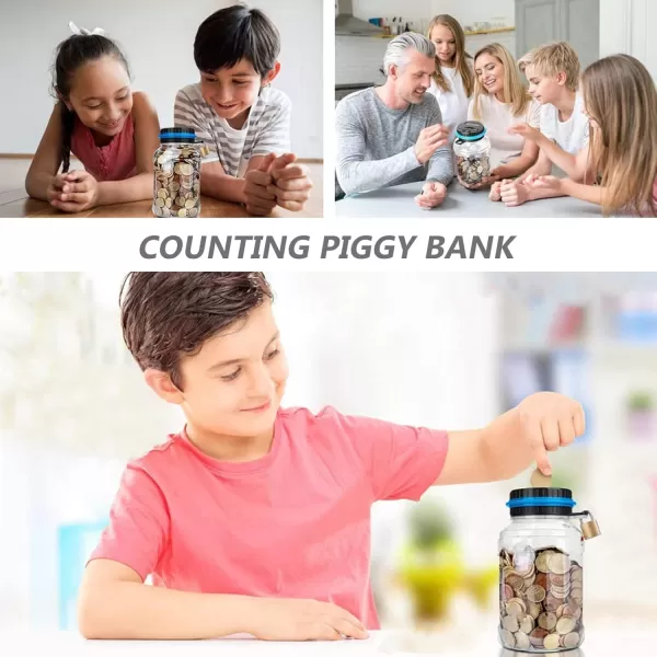 Toyvian Coin Counting Bank Digital Piggy Bank Unbreakable Money Jar Bottle with Lock LCD Counter Decorative Money Pot for Home OfficeEuro