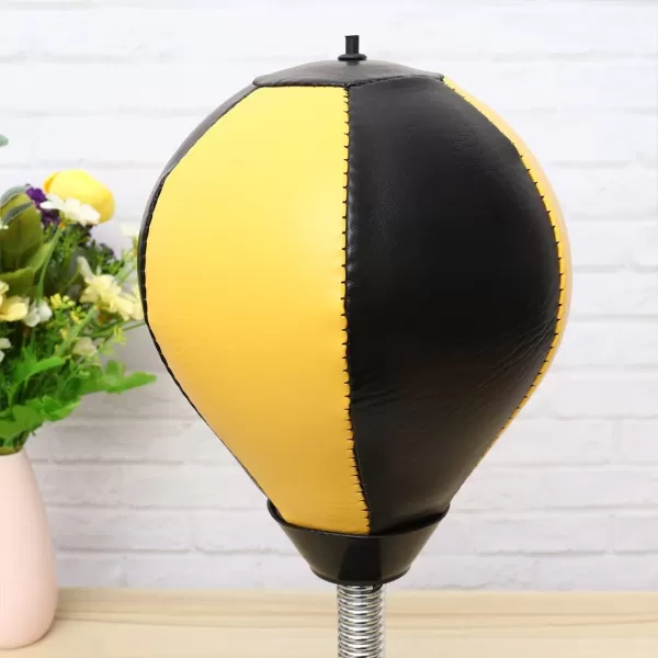 Toyvian Desktop Punching Bag Ball with Suction Cup Plastic Punching Bag Free Standing Boxing Bag Small Boxing Bag Inflator Indoor Boxing Equipment for Office Home Gym Yellow