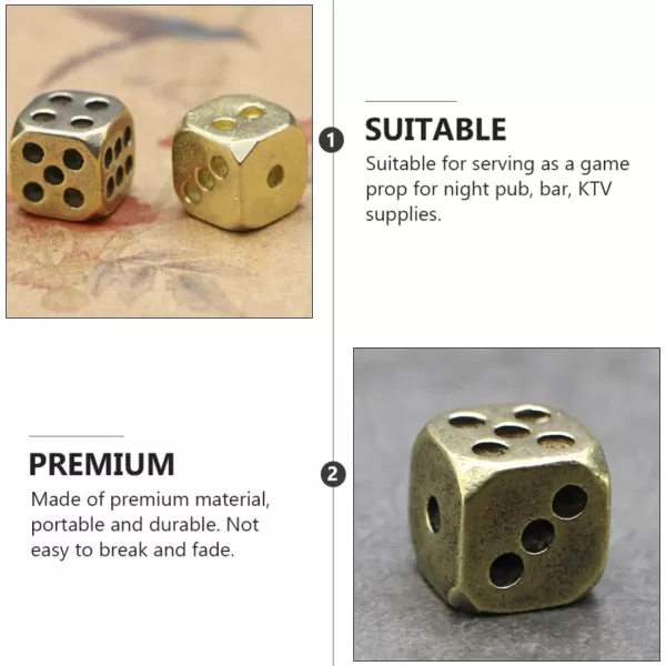 Toyvian Home Decor Home Decor Home Decor Home Decor 4Pcs Brass Dices Set Brass Retro Brass Decorative Nightclub Dice Game Props Creative Kids Toys Kids Toys Kids Toys Kids Toys