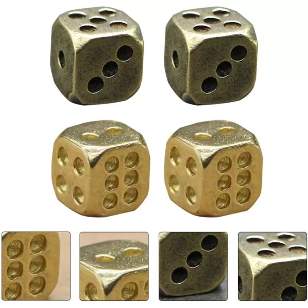 Toyvian Home Decor Home Decor Home Decor Home Decor 4Pcs Brass Dices Set Brass Retro Brass Decorative Nightclub Dice Game Props Creative Kids Toys Kids Toys Kids Toys Kids Toys