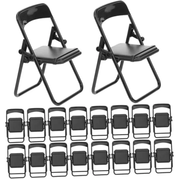 20pcs Foldable Chair Miniature Furniture Dollhouse Ornaments Phone Holders Desk Stand Doll House Decor Scale Model Accessories