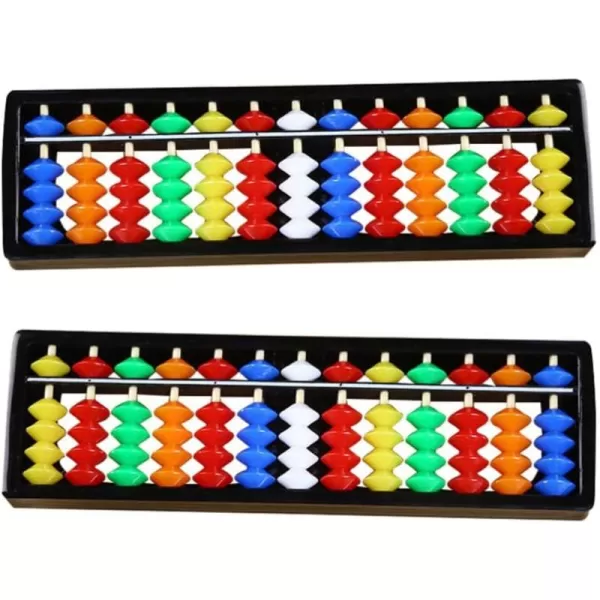 2pcs 13 Digits Rod Abacus Plastic Abacus Toy Calculating Tool Math Teaching for  Assorted Color 