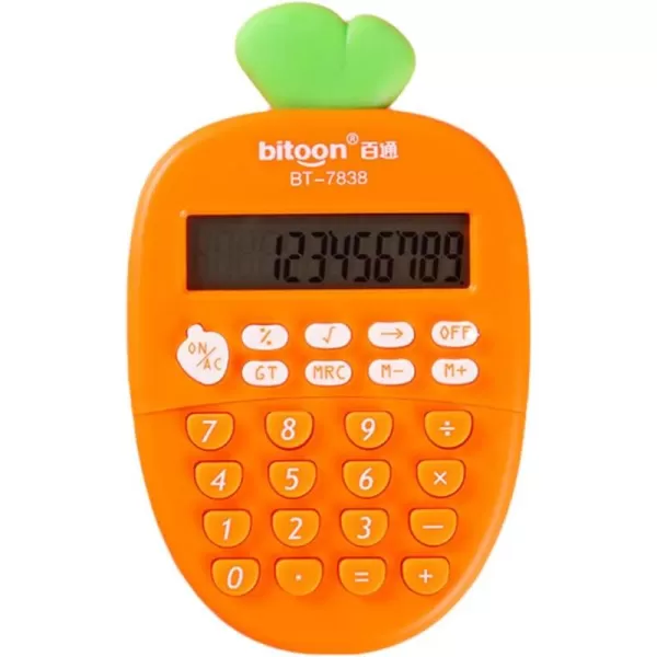 Desktop Calculator 12 Digit Kawaii Mini Calculator Cute Carrot Portable Small Basic Students Calculators for Home Office Supplies