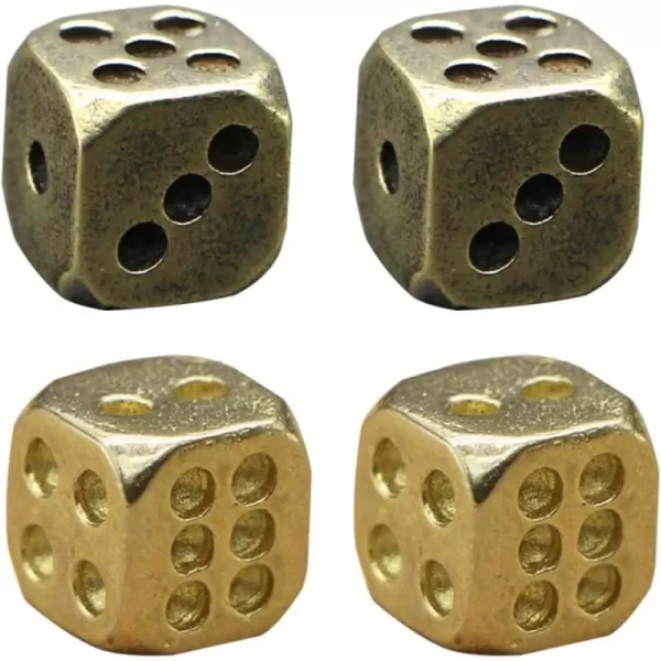 Toyvian Home Decor Home Decor Home Decor Home Decor 4Pcs Brass Dices Set Brass Retro Brass Decorative Nightclub Dice Game Props Creative Kids Toys Kids Toys Kids Toys Kids Toys