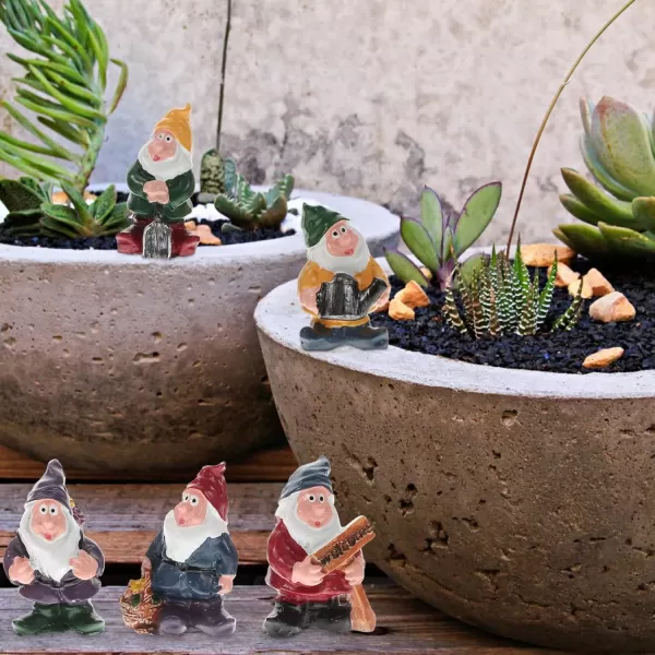 Micro Landscape Decor Faceless Doll Statues 1 Set Garden Gnome Statues Miniature Resin Dwarf Elf Figurines for Garden Patio Supplies Decoration Mini Gnomes Garden Set Figures