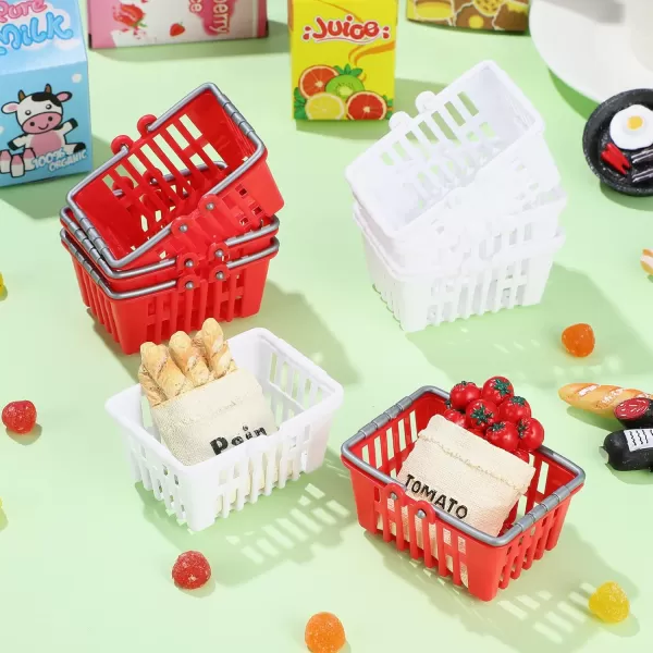 Toyvian 20 Pcs Mini Supermarket Basket Tiny Shopping Baskets Plastic Small Supermarket Baskets Dollhouse Mini Basket Ornament Kids Shopping Basket Doll House Storage Basket Ornament