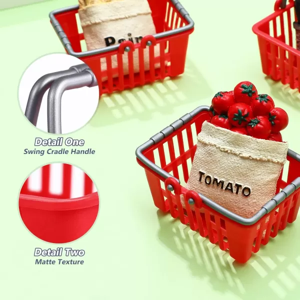 Toyvian 20 Pcs Mini Supermarket Basket Tiny Shopping Baskets Plastic Small Supermarket Baskets Dollhouse Mini Basket Ornament Kids Shopping Basket Doll House Storage Basket Ornament