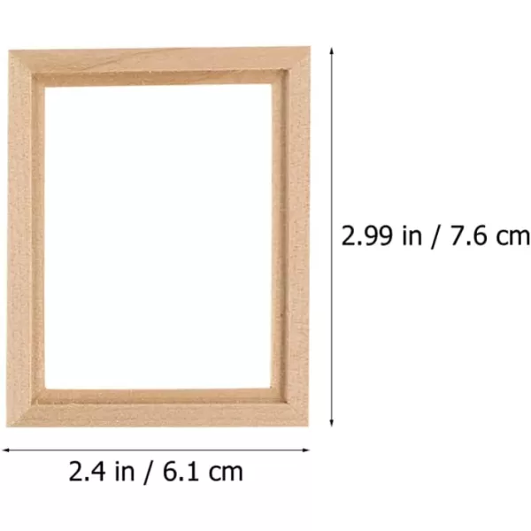 Toyvian 6pcs Miniature Photo Frame Dollhouse Wooden Photo Frame Mini Picture Frame for Dollhouse Bedroom Furniture Accessory