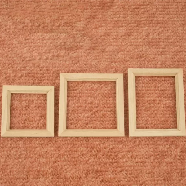 Toyvian 6pcs Miniature Photo Frame Dollhouse Wooden Photo Frame Mini Picture Frame for Dollhouse Bedroom Furniture Accessory