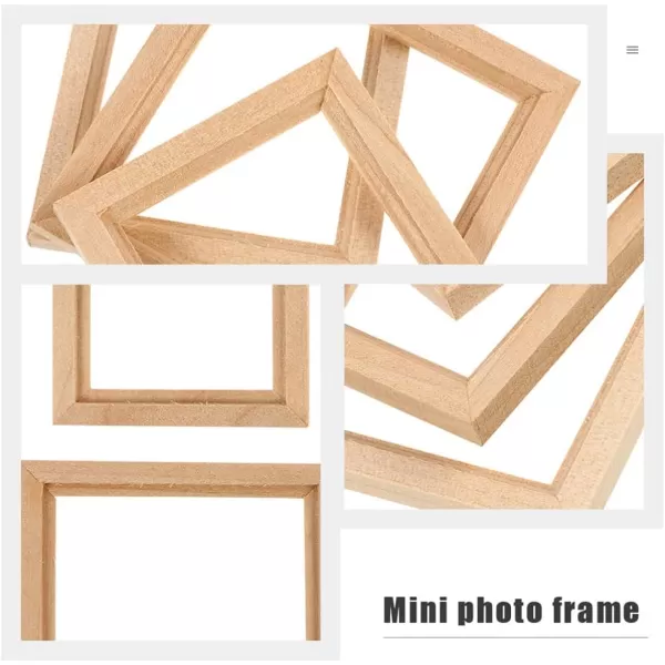 Toyvian 6pcs Miniature Photo Frame Dollhouse Wooden Photo Frame Mini Picture Frame for Dollhouse Bedroom Furniture Accessory