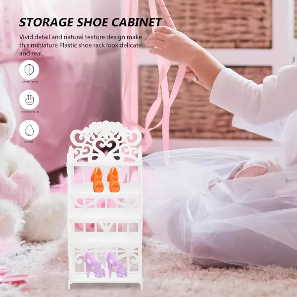 Toyvian Doll Clothes Rack Doll Furniture Shoes Closet Plastic Doll Shoes