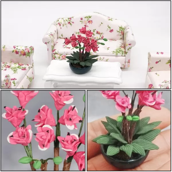 Toyvian Dollhouse Potted Plants Miniature Dollhouse Plants Flower Pot Decorations Accessories Mini Plants Dollhouse Miniature Potted Plants Artificial Tiny Plant