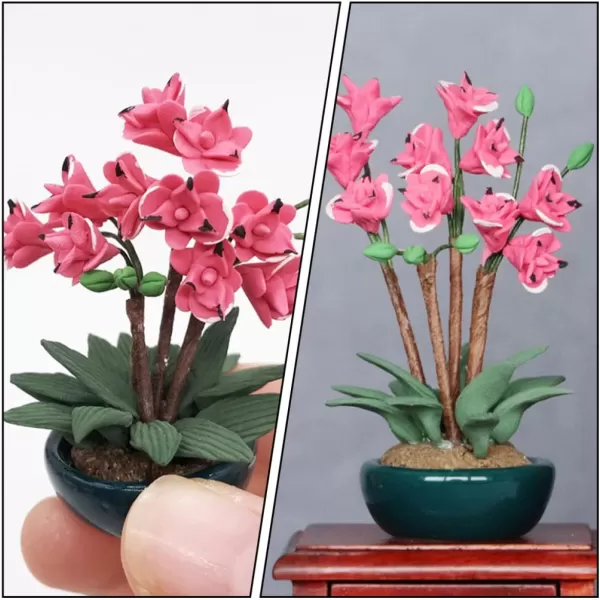 Toyvian Dollhouse Potted Plants Miniature Dollhouse Plants Flower Pot Decorations Accessories Mini Plants Dollhouse Miniature Potted Plants Artificial Tiny Plant