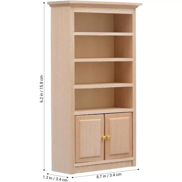 Toyvian Dollhouse Wooden Bookshelf Mini Wood Drawer Cabinet Miniature TV Cabinet Model Mini Bookcase Storage Shelves Dollhouse Furniture for 1 12 Dollhouse Decoration Accessories