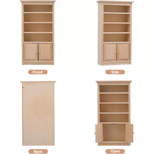 Toyvian Dollhouse Wooden Bookshelf Mini Wood Drawer Cabinet Miniature TV Cabinet Model Mini Bookcase Storage Shelves Dollhouse Furniture for 1 12 Dollhouse Decoration Accessories