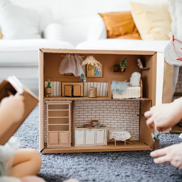 Toyvian Dollhouse Wooden Bookshelf Mini Wood Drawer Cabinet Miniature TV Cabinet Model Mini Bookcase Storage Shelves Dollhouse Furniture for 1 12 Dollhouse Decoration Accessories