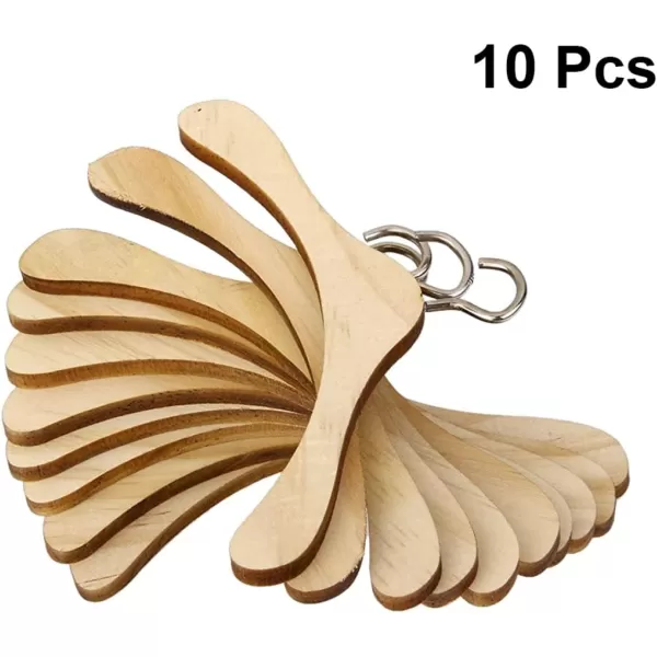 Toyvian Kids Hangers Kids Hangers Coat Hangers 10pcs Wooden Doll Doll Accessory Mini Hangers for Earrings 18 inch Doll Hangers Closet Hangers Doll Shirt Hangers Coat Hangers Coat HangersLight Brown