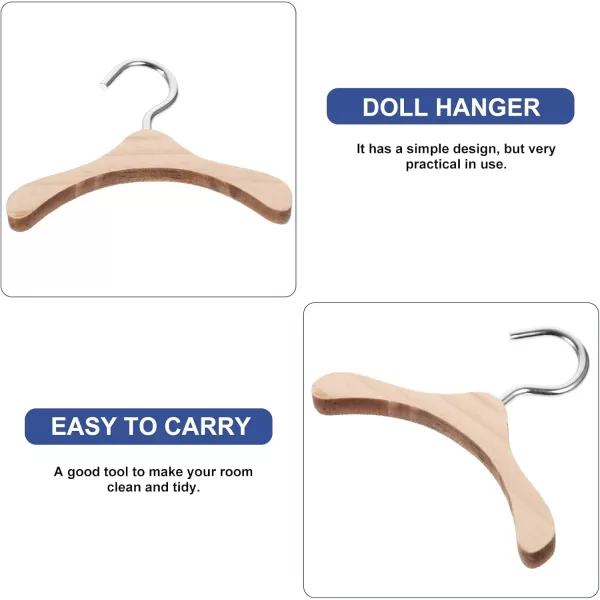 Toyvian Kids Hangers Kids Hangers Coat Hangers 10pcs Wooden Doll Doll Accessory Mini Hangers for Earrings 18 inch Doll Hangers Closet Hangers Doll Shirt Hangers Coat Hangers Coat HangersLight Brown