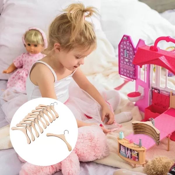 Toyvian Kids Hangers Kids Hangers Coat Hangers 10pcs Wooden Doll Doll Accessory Mini Hangers for Earrings 18 inch Doll Hangers Closet Hangers Doll Shirt Hangers Coat Hangers Coat HangersLight Brown