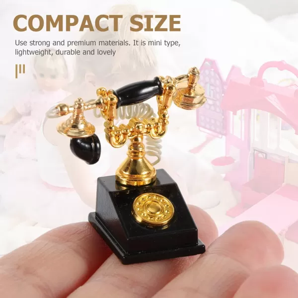 Toyvian Miniature Phone Miniature Dollhouse Retro Miniature Telephones Figurine Retro European Resin Figurine Dollhouse landline Phone Landline Telephones Vintage Miniature Scene FurnitureBlack