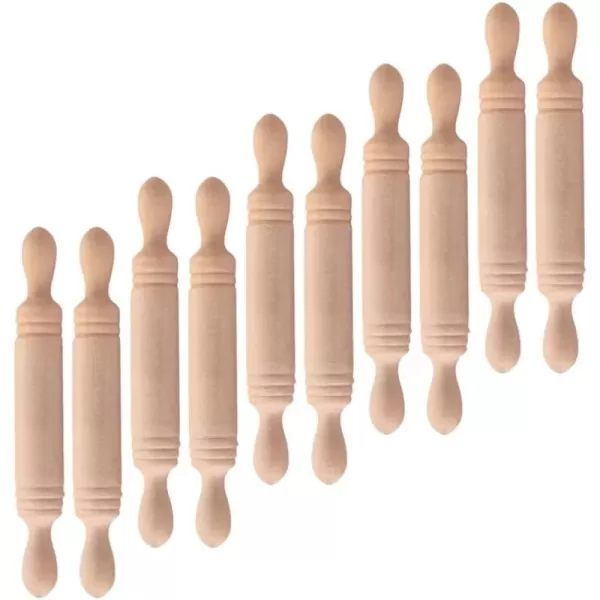 10Pcs Mini Rolling Pin Dollhouse Dough Roller Miniature Dumpling Rolling Pin Mini House Rolling Pin Dollhouse Kitchen Accessories